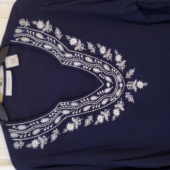 Navy Embroidered Tunic - Picture 1 of 7